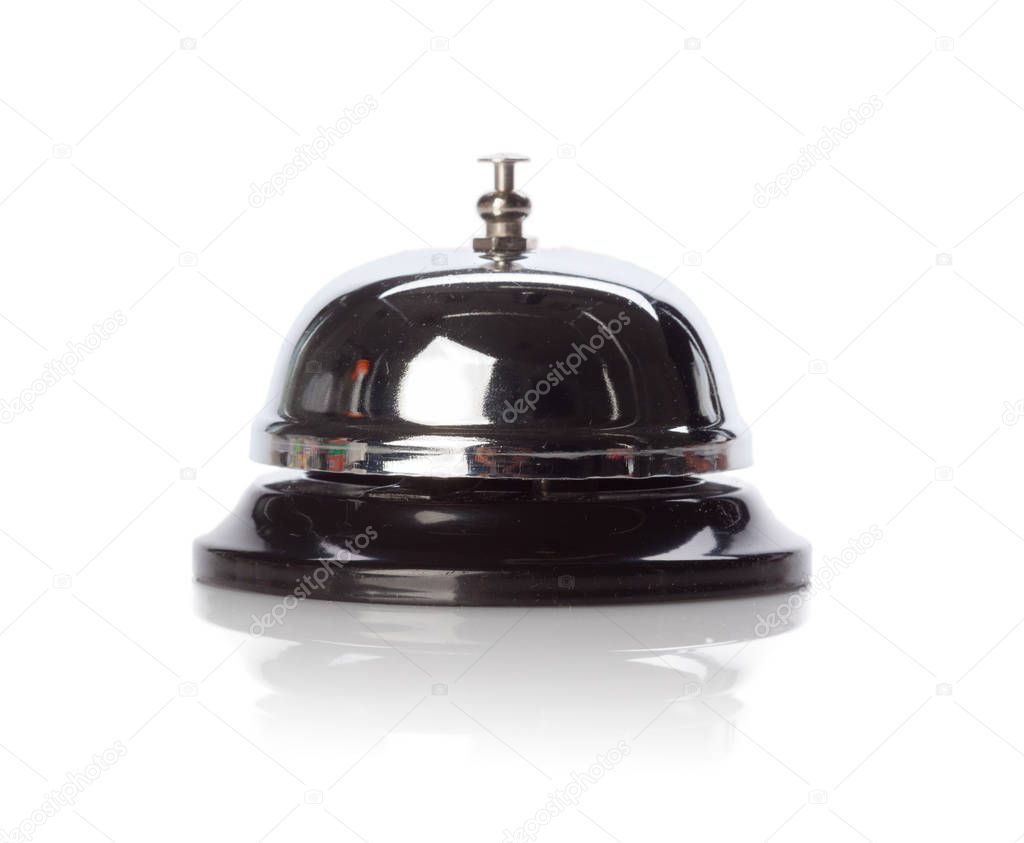 Service bell isolated white background, close-up view