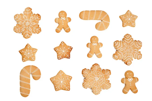 Christmas Hembakade Pepparkakor Cookie Vit — Stockfoto