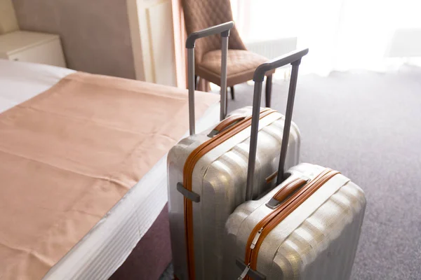 Suitcase Luggage Bag Modern Hotel Room — Stock Photo, Image