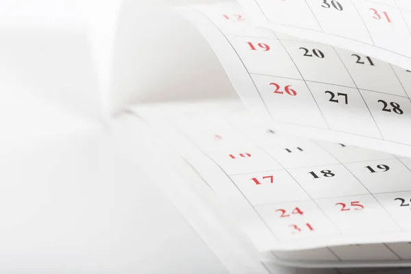 Страницы Календаря Закрывают Концепцию Рабочего Времени Лицензионные Стоковые Изображения