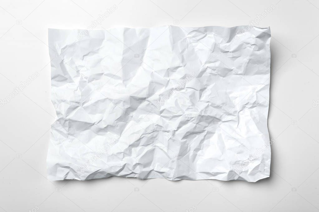 White crumpled paper, close-up view