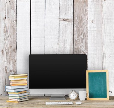 Ofis iç mockup için bilgisayar ekran.