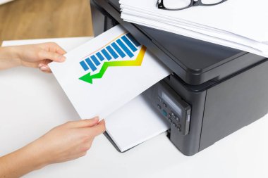 printer in office on background,close up clipart