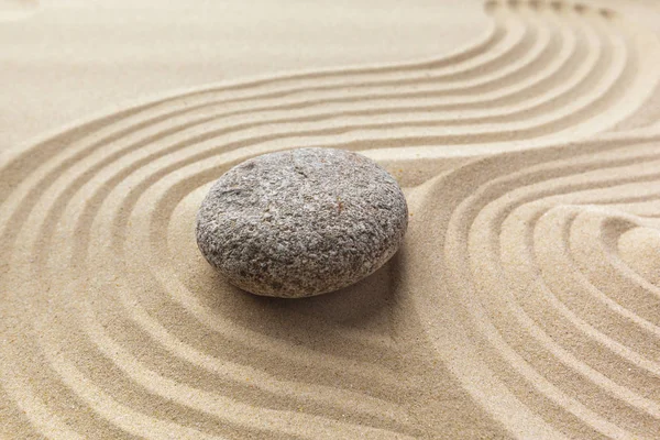 Piedra Meditación Zen Sobre Fondo Arenoso — Foto de Stock