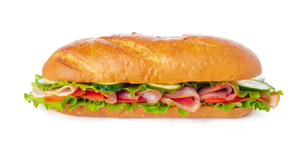 Sandwich Auf Weißem Hintergrund — Stockfoto