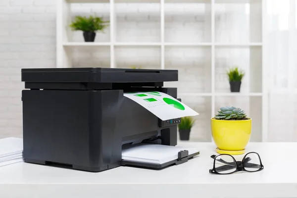 Printer Office Background Close — Stock Photo, Image