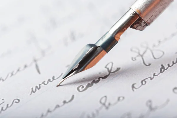 Antik Kézzel Írt Levelet Töltőtoll — Stock Fotó