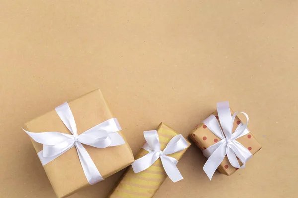 Gift Boxes Background Close — Stock Photo, Image