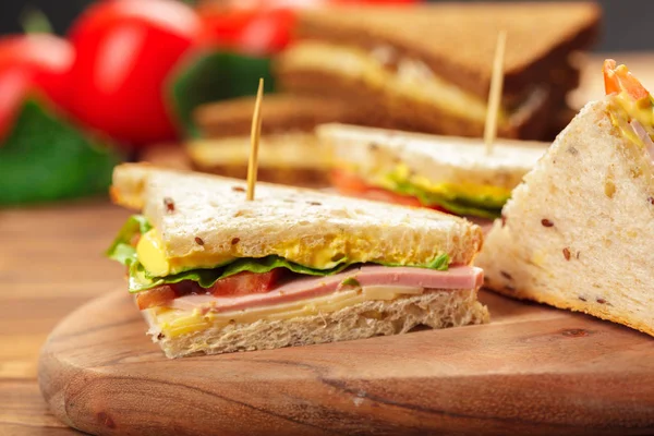 Sandwich Wooden Table — Stock Photo, Image