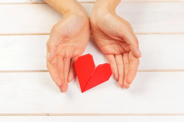 Origami Heart Symbol Valentine Day — Stock Photo, Image