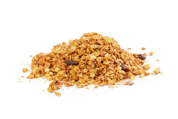 Sereal Sarapan Oat Granola Diisolasi Dengan Latar Belakang Putih — Stok Foto