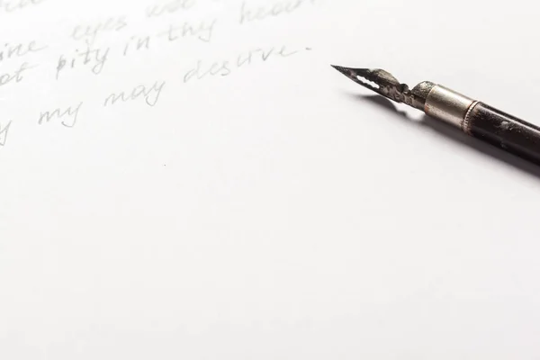 Antique Fountain Pen Writing — Stock Photo, Image