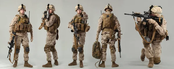 Soldat Camouflage Holder Riffel - Stock-foto