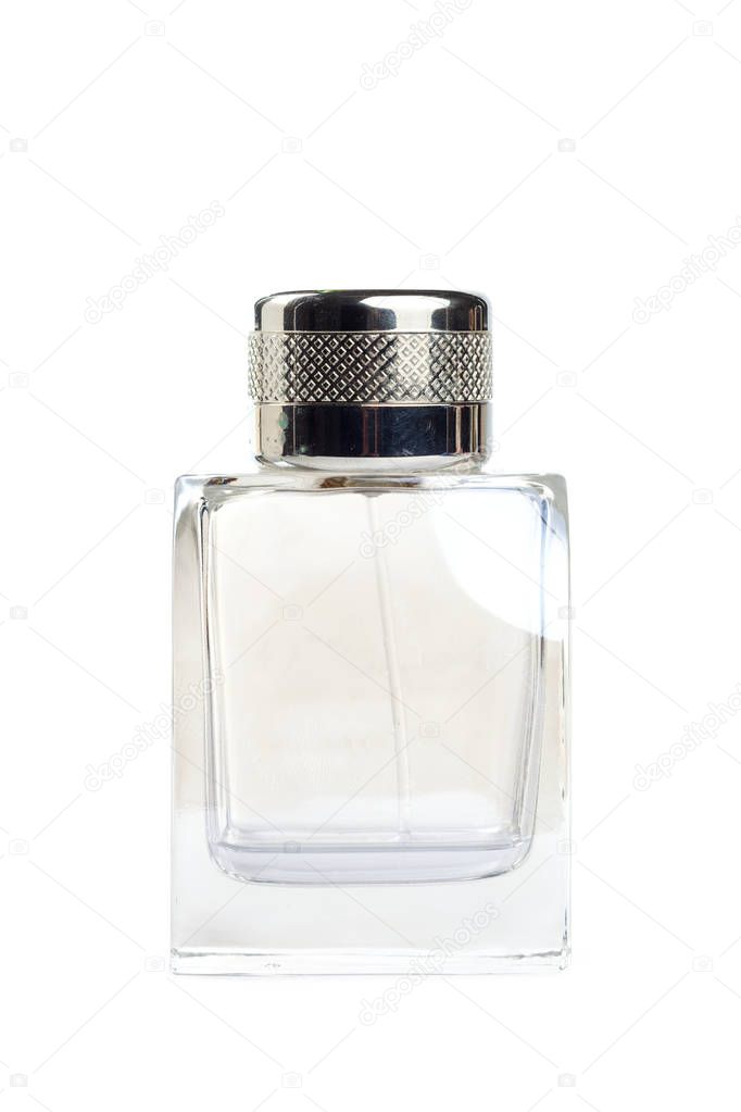 Bottle of perfume isolated of white background 