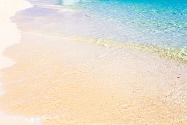 Deniz dalgası kumsalda