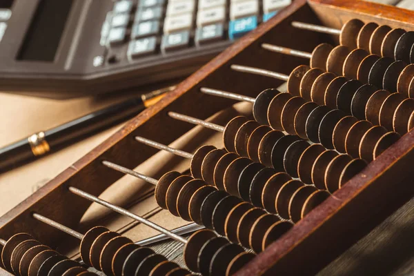 Vintage Wooden Abacus Close — Stock Photo, Image