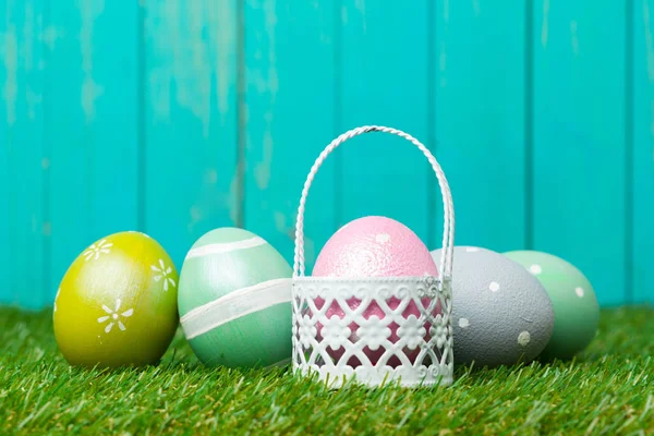 Hermosos Huevos Pascua Fondo Pascua — Foto de Stock
