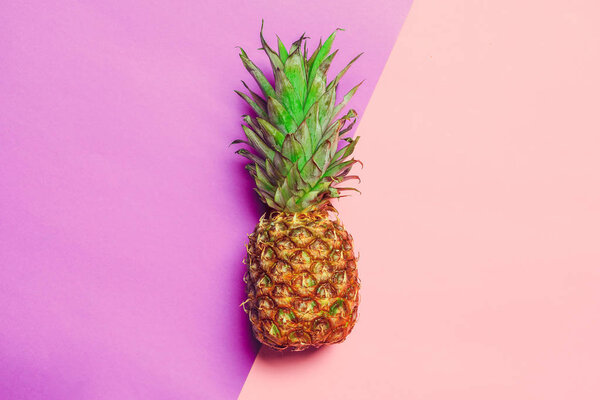 pineapple on colored paper