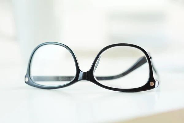 Lunettes Vue Sur Table Blanche Vue Rapprochée — Photo