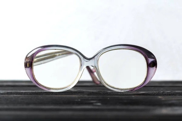 Eyeglasses Wooden Table Close View — Stock Photo, Image