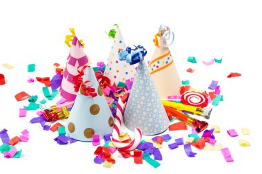 Parti öğeleri beyaz arka plan üzerinde izole