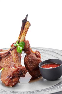 lezzetli kuzu pirzola, görünümü kapatın