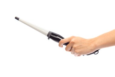 beyaz izole saç maşası