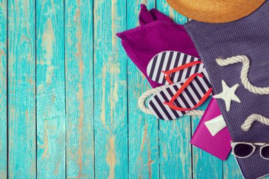 Plaj eşyalarıyla yaz tatili geçmişi