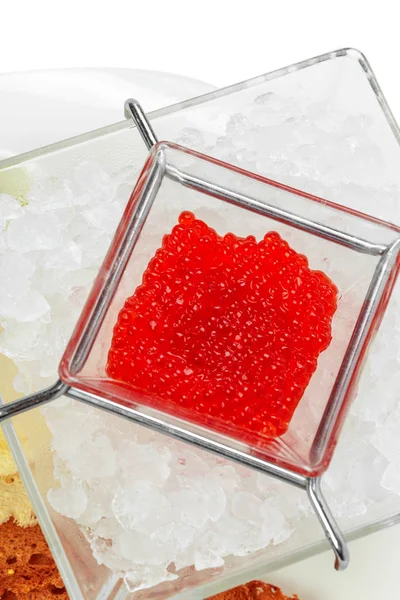 Caviar Rojo Vista Cerca — Foto de Stock