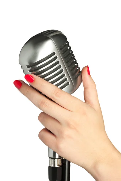 Close View Audio Microphone Retro Style — Stock Photo, Image