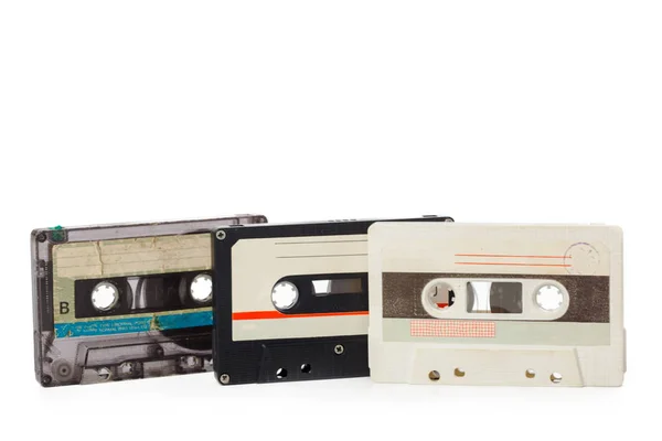 Аудиокассеты Белом Фоне — стоковое фото