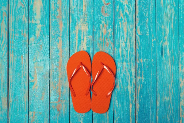 Flip Flops Color Wooden Background — Stock Photo, Image