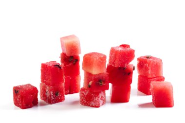 Karpuz meyve küp dilimleri arka plan, yakın çekim