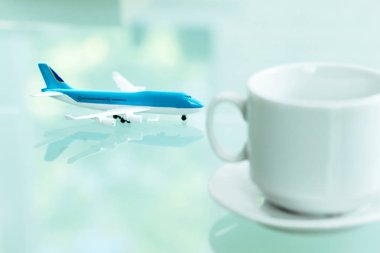 Arka plan, uçakta minyatür yakın çekim