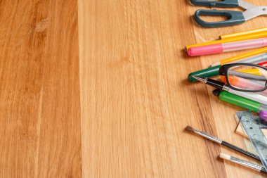 okul ve ofis malzemeleri. Okul arka plan.