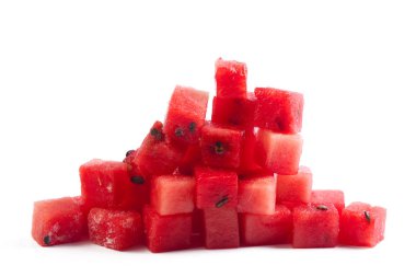 Karpuz meyve küp dilimleri arka plan, yakın çekim