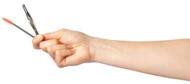 kirpik fırça tutan kadın el