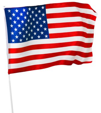 Amerikan bayrağı beyazlar üzerinde izole edilmiş