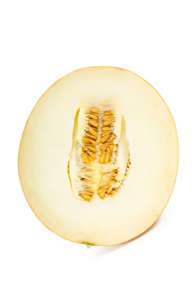 Skivad Melon Isolerad Vit Bakgrund — Stockfoto