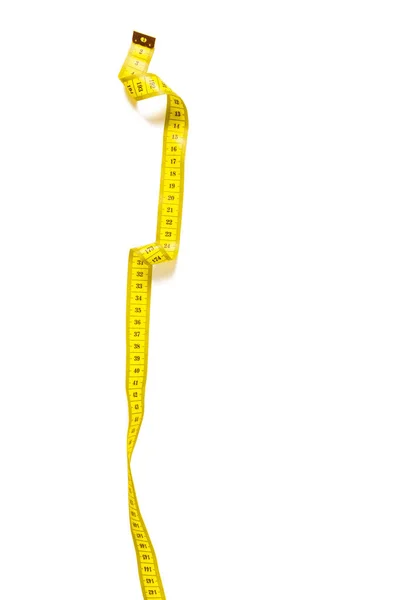 Yellow Metric Measuring Tape Isolated White Background — Stock Photo, Image