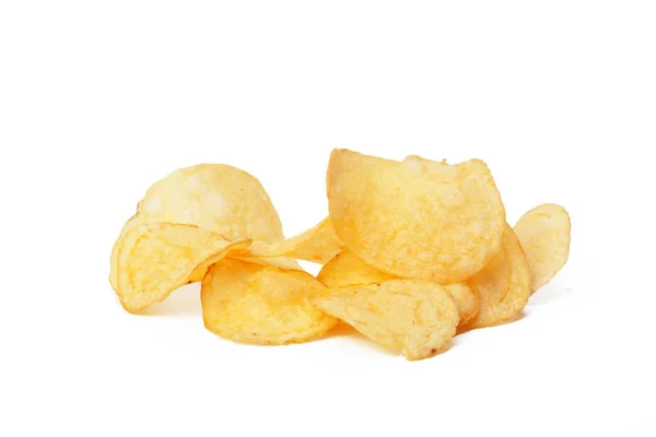 Potatischips Isolerad Vitt — Stockfoto