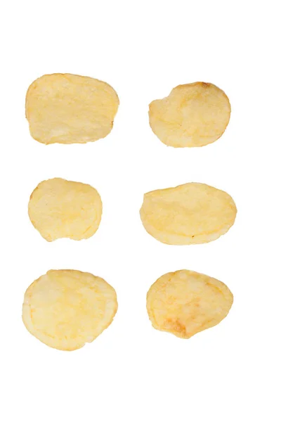 Τσιπ Πατάτας Απομονωμένα Λευκό — Φωτογραφία Αρχείου