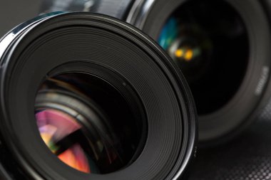Kamera lens arka plan üzerinde yakın çekim, yakın çekim