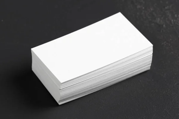 Cartões Visita Branco Fundo Preto — Fotografia de Stock