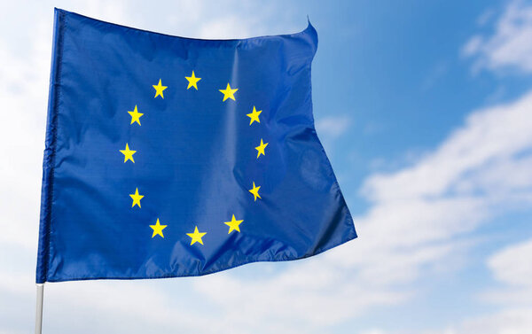 european flag on background,close up