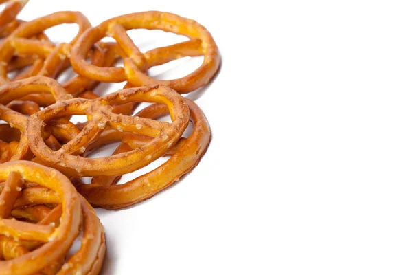 Pretzels Envidraçados Salgados Isolados Sobre Fundo Branco — Fotografia de Stock