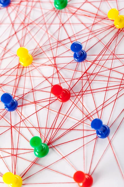 Netwerk Met Kleurrijke Pinnen — Stockfoto