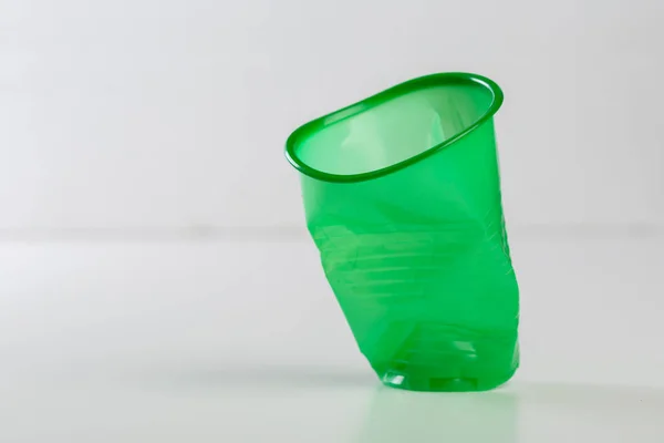 Зелене Одноразове Пластикове Скло — стокове фото