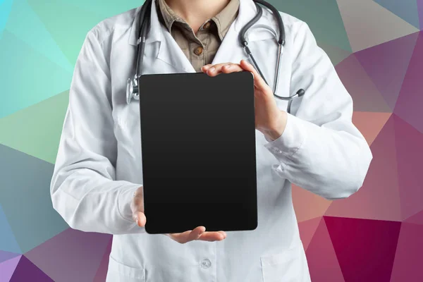 Tablet Computador Nas Mãos Médico — Fotografia de Stock