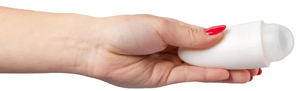 Plastikschlauch Für Kosmetika Weiblicher Hand — Stockfoto